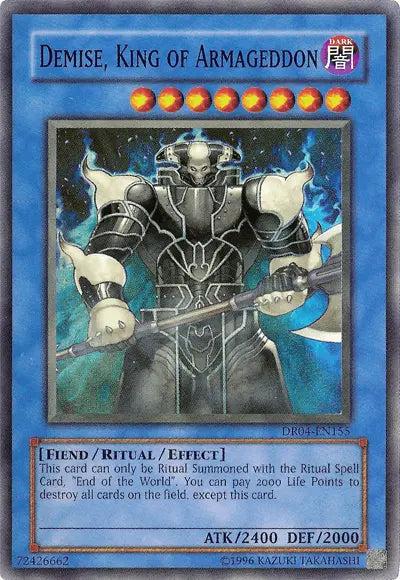 Demise, King of Armageddon [DR04-EN155] Super Rare - Doe's Cards