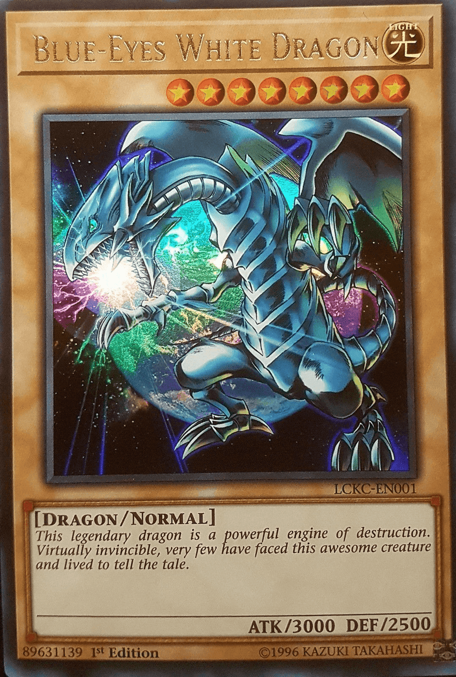 Blue-Eyes White Dragon (Version 3) [LCKC-EN001] Ultra Rare - Doe's Cards