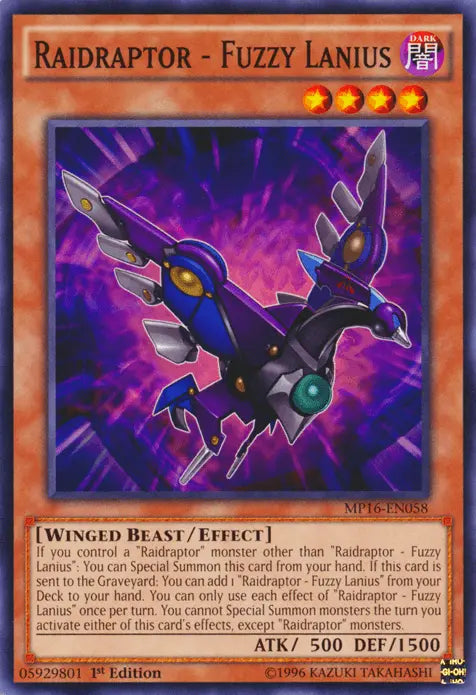 Raidraptor - Fuzzy Lanius [MP16-EN058] Common - Doe's Cards