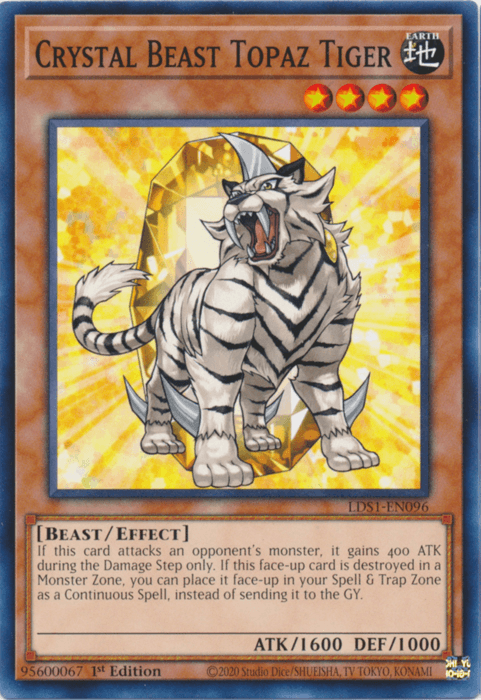 Crystal Beast Topaz Tiger [LDS1-EN096] Common - Doe's Cards