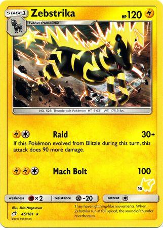 Zebstrika (45/181) (Pikachu Stamp #16) [Battle Academy 2020] - Doe's Cards