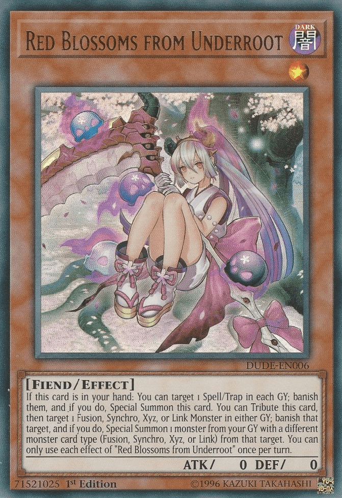 Red Blossoms from Underroot [DUDE-EN006] Ultra Rare - Doe's Cards