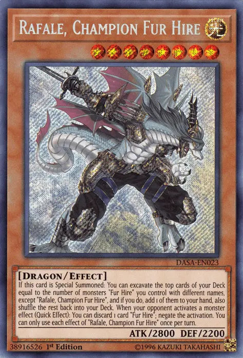 Rafale, Champion Fur Hire [DASA-EN023] Secret Rare - Doe's Cards