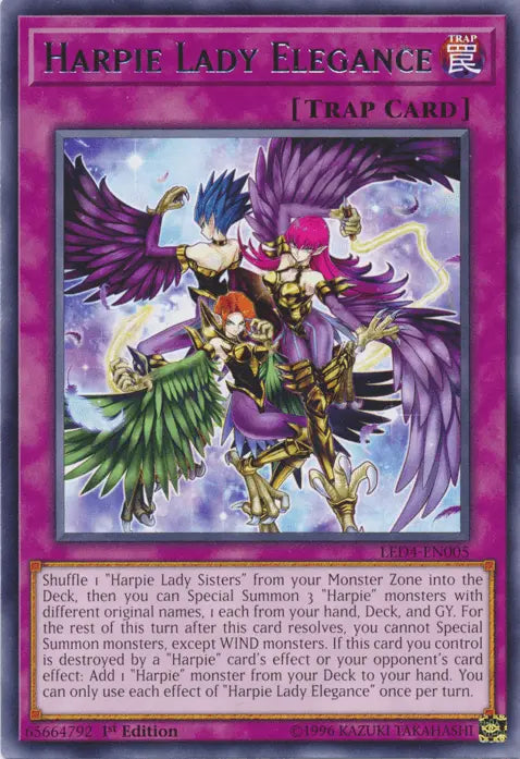 Harpie Lady Elegance [LED4-EN005] Rare - Doe's Cards
