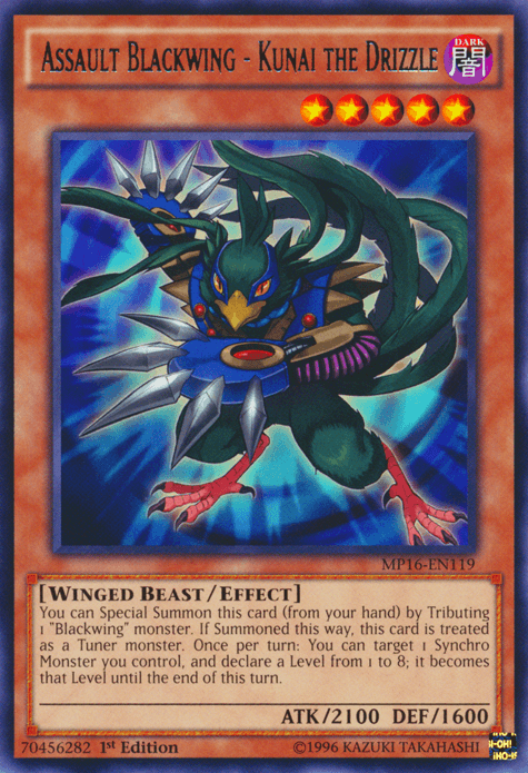 Assault Blackwing - Kunai the Drizzle [MP16-EN119] Rare - Doe's Cards