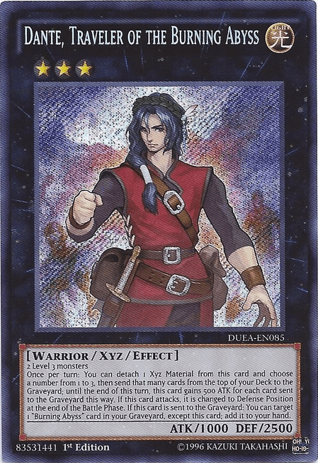 Dante, Traveler of the Burning Abyss [DUEA-EN085] Secret Rare - Doe's Cards