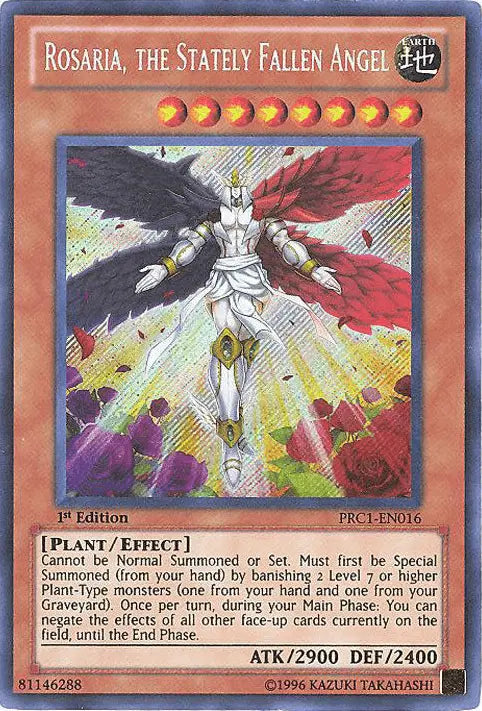 Rosaria, the Stately Fallen Angel [PRC1-EN016] Secret Rare - Doe's Cards