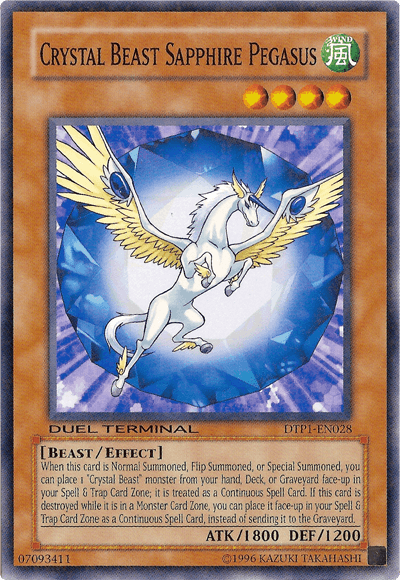 Crystal Beast Sapphire Pegasus [DTP1-EN028] Common - Doe's Cards