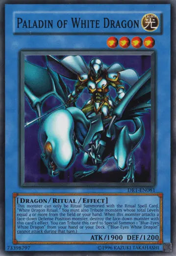 Paladin of White Dragon [DR1-EN081] Super Rare - Doe's Cards