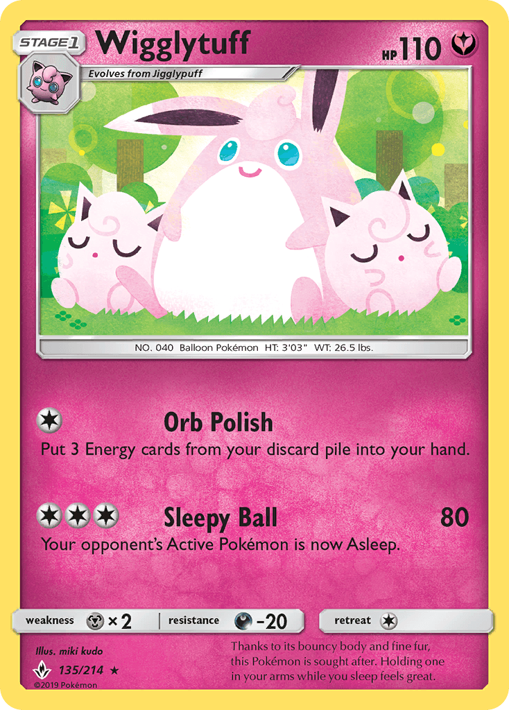 Wigglytuff (135/214) [Sun & Moon: Unbroken Bonds] - Doe's Cards