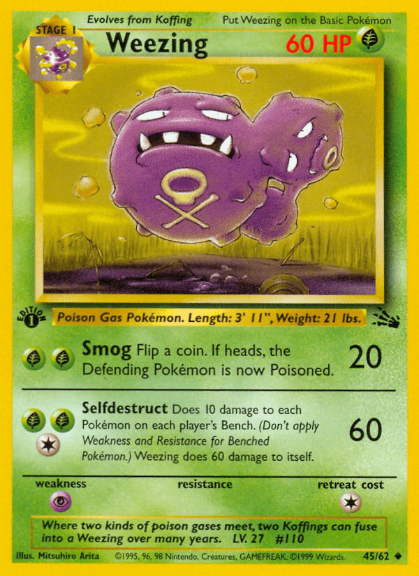 Weezing (45/62) [Fossil 1st Edition] - Doe's Cards