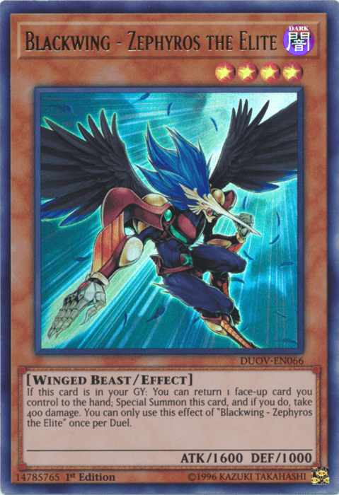 Blackwing - Zephyros the Elite [DUOV-EN066] Ultra Rare - Doe's Cards