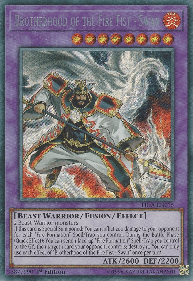 Brotherhood of the Fire Fist - Swan [FIGA-EN015] Secret Rare - Doe's Cards