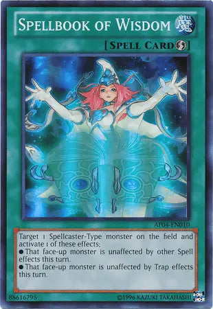 Spellbook of Wisdom [AP04-EN010] Super Rare - Doe's Cards
