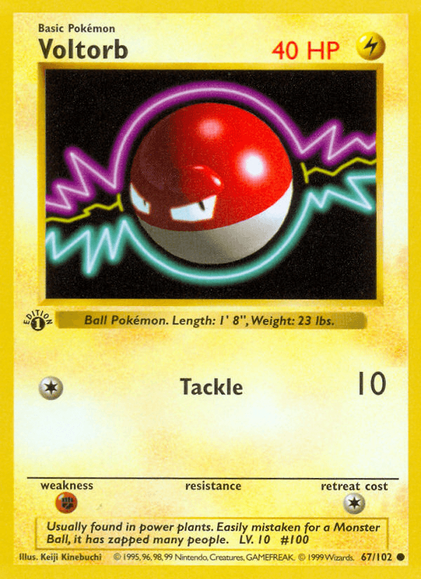 Voltorb (67/102) [Base Set 1st Edition] - Doe's Cards