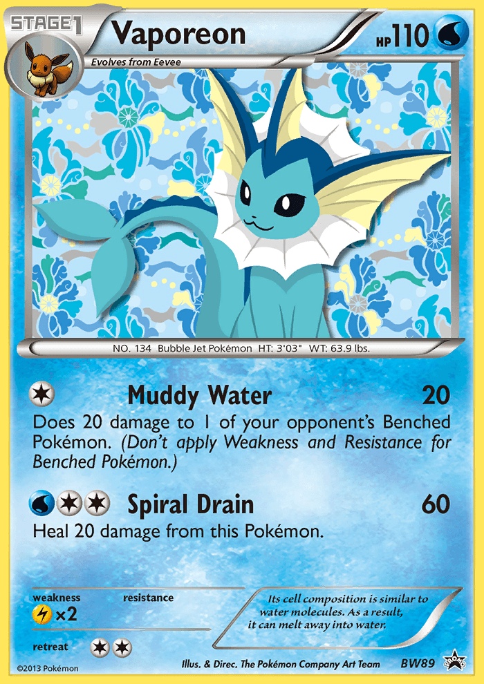 Vaporeon (BW89) [Black & White: Black Star Promos] - Doe's Cards