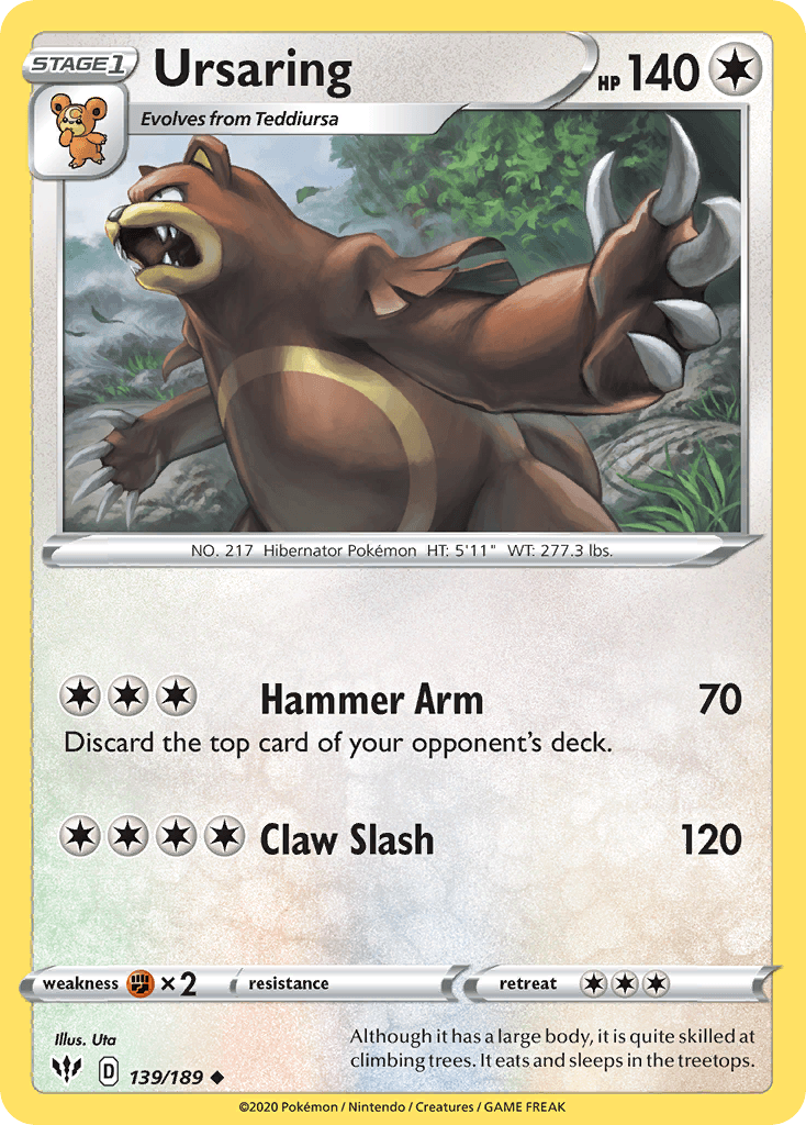 Ursaring (139/189) [Sword & Shield: Darkness Ablaze] - Doe's Cards