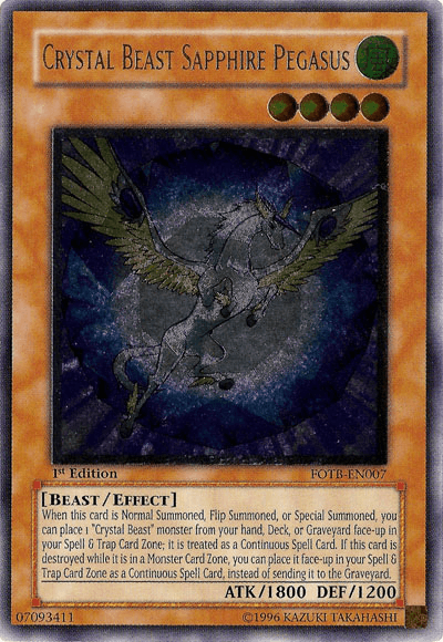 Crystal Beast Sapphire Pegasus [FOTB-EN007] Ultimate Rare - Doe's Cards