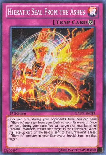 Hieratic Seal From the Ashes [GAOV-EN088] Secret Rare - Doe's Cards