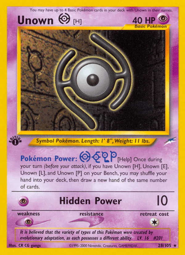 Unown [H] (28/105) [Neo Destiny 1st Edition] - Doe's Cards