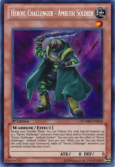 Heroic Challenger - Ambush Soldier [NUMH-EN010] Secret Rare - Doe's Cards