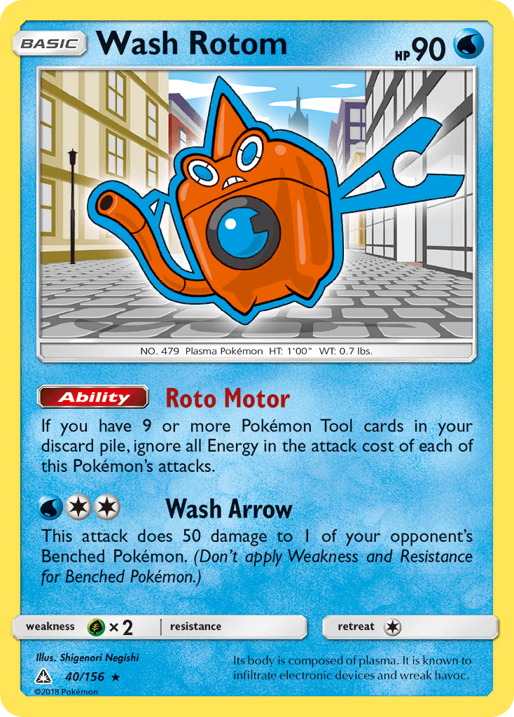 Wash Rotom (40/156) [Sun & Moon: Ultra Prism] - Doe's Cards