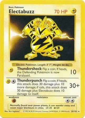 Electabuzz (20/102) [Base Set Shadowless Unlimited] - Doe's Cards