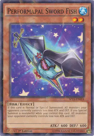 Performapal Sword Fish [SP15-EN014] Shatterfoil Rare - Doe's Cards