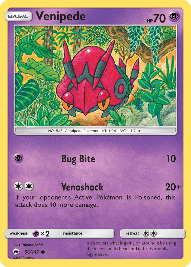 Venipede (56/147) [Sun & Moon: Burning Shadows] - Doe's Cards