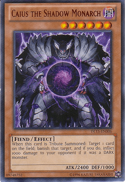 Caius the Shadow Monarch (Red) [DL15-EN006] Rare - Doe's Cards