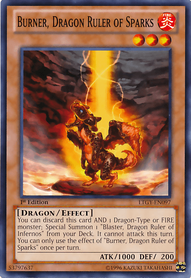 Burner, Dragon Ruler of Sparks [LTGY-EN097] Common - Doe's Cards