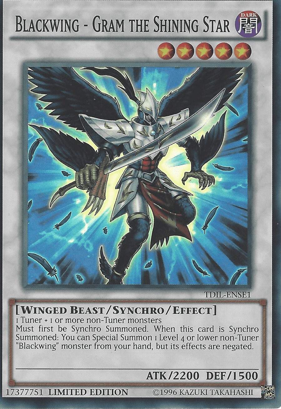 Blackwing - Gram the Shining Star [TDIL-ENSE1] Super Rare - Doe's Cards