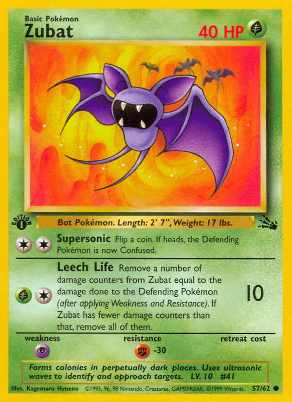 Zubat (57/62) [Fossil 1st Edition] - Doe's Cards