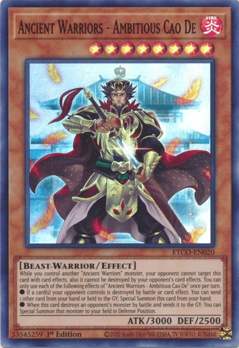 Ancient Warriors - Ambitious Cao De [ETCO-EN020] Super Rare - Doe's Cards