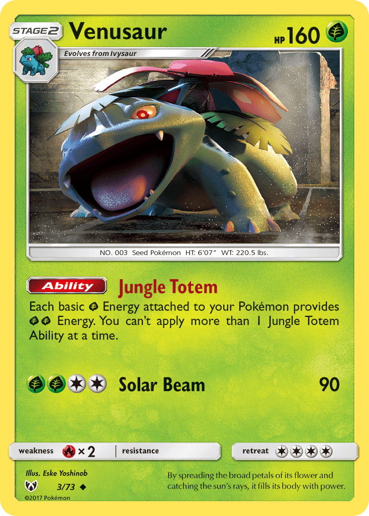 Venusaur (3/73) [Sun & Moon: Shining Legends] - Doe's Cards