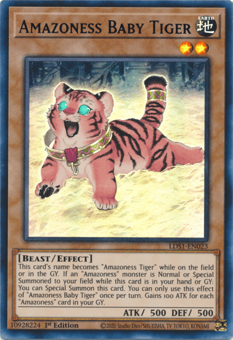 Amazoness Baby Tiger (Blue) [LDS1-EN023] Ultra Rare - Doe's Cards