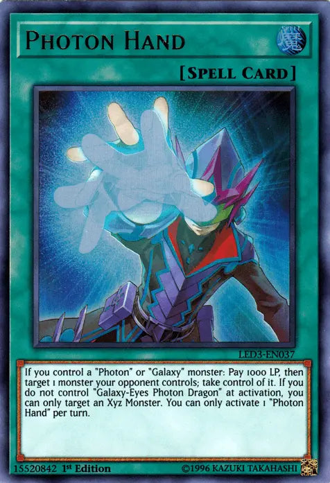 Photon Hand [LED3-EN037] Ultra Rare - Doe's Cards