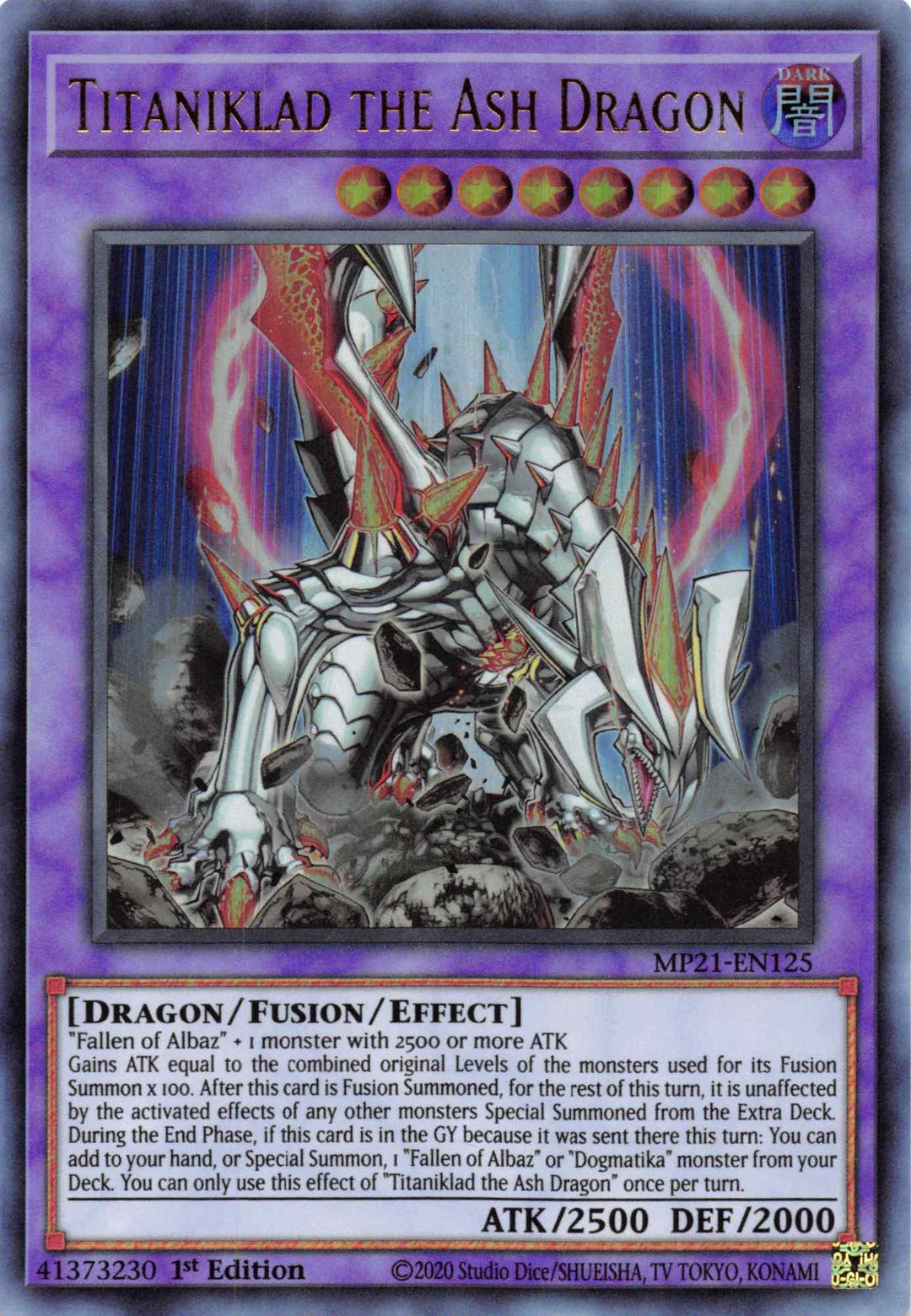 Titaniklad the Ash Dragon [MP21-EN125] Ultra Rare - Doe's Cards