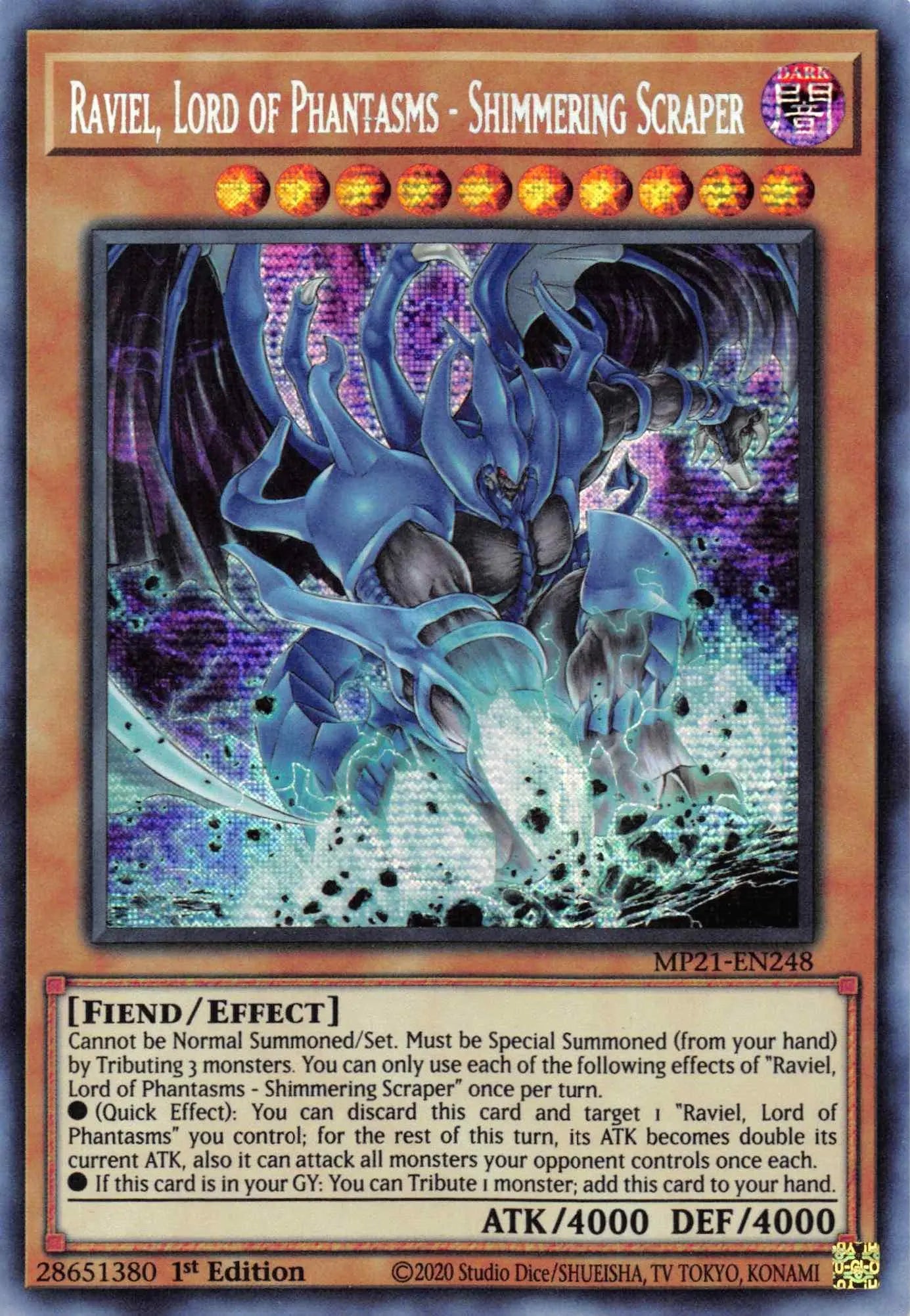 Raviel, Lord of Phantasms - Shimmering Scraper [MP21-EN248] Prismatic Secret Rare - Doe's Cards