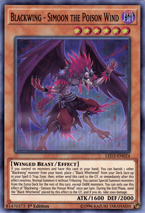 Blackwing - Simoon the Poison Wind [LED3-EN024] Super Rare - Doe's Cards