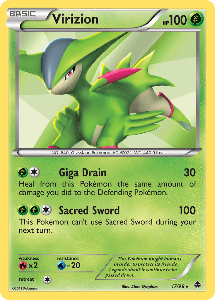 Virizion (17/98) [Black & White: Emerging Powers] - Doe's Cards