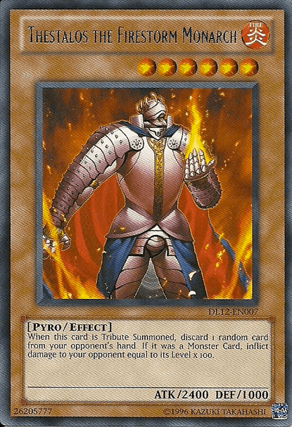 Thestalos the Firestorm Monarch (Blue) [DL12-EN007] Rare - Doe's Cards