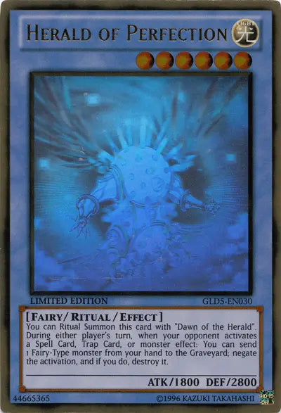 Herald of Perfection [GLD5-EN030] Ghost/Gold Rare - Doe's Cards
