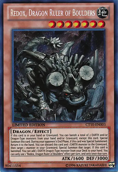 Redox, Dragon Ruler of Boulders [CT10-EN003] Secret Rare - Doe's Cards
