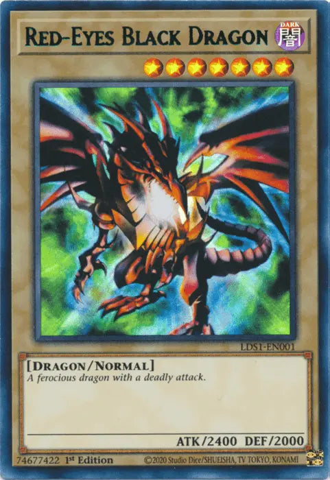 Red-Eyes Black Dragon (Green) [LDS1-EN001] Ultra Rare - Doe's Cards