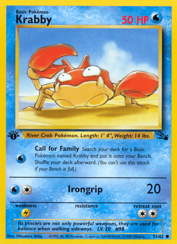 Krabby (51/62) [Fossil 1st Edition] - Doe's Cards