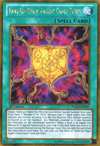 Rank-Up-Magic Argent Chaos Force [PGLD-EN027] Gold Secret Rare - Doe's Cards