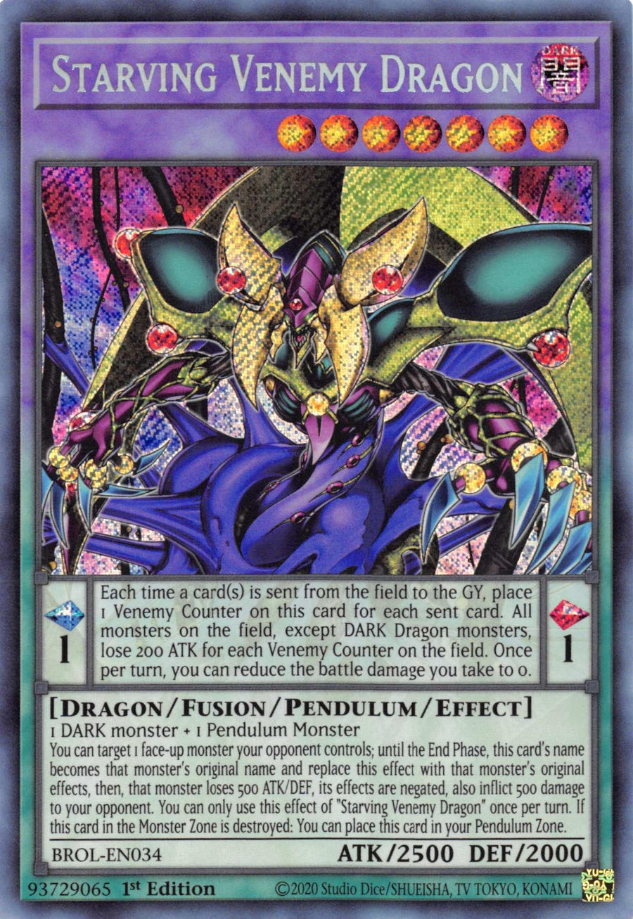 Starving Venemy Dragon [BROL-EN034] Secret Rare - Doe's Cards