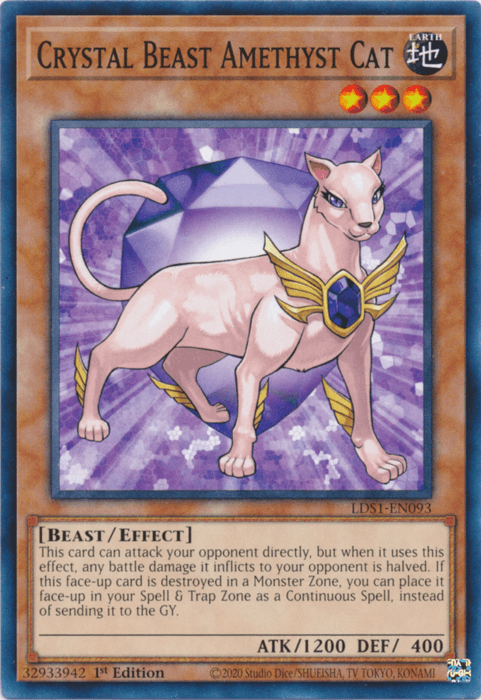 Crystal Beast Amethyst Cat [LDS1-EN093] Common - Doe's Cards