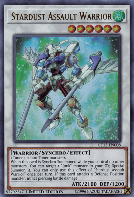 Stardust Assault Warrior [CT15-EN008] Ultra Rare - Doe's Cards